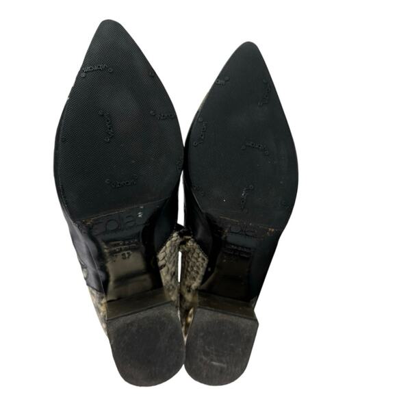Coliac Calvin Black White Leather Snakeskin Pointed Toe Ankle Boots Sz 37 US 6.5 - Picture 4 of 9